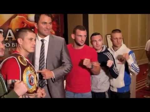 EDDIE HEARN, RICKY BURNS, JOHN SIMPSON, SCOTT CARDLE, DAVID BROPHY, STEPHEN SIMMONS PHOTO CALL