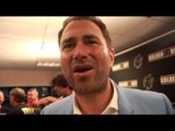 EDDIE HEARN REACTS TO KELL BROOK COMING IBF WORLD WELTERWEIGHT CHAMPION / BROOK v PORTER