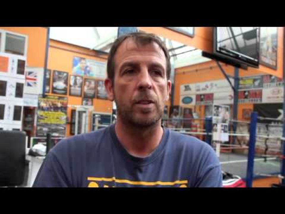 JOE GALLAGHER TALKS TO KUGAN CASSIUS AT GLOVES COMMUNITY GYM (BOLTON) ON HIS FIGHTERS.