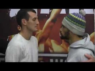 DERRY MATHEWS v CURTIS WOODHOUSE - HEAD TO HEAD @ FINAL PRESS CONFERENCE FOR 'WAR'