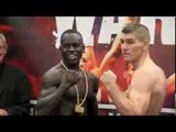 LIAM SMITH v ERICK OCHIENG - OFFICIAL WEIGH IN - AHEAD OF 'WAR' AT LIVERPOOL OLYMPIA