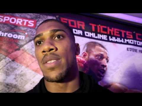 ANTHONY JOSHUA STAYS FOCUSED AND VOWS TO 'IMPROVE' - INTERVIEW AT WEIGH IN / JOSHUA v BUTLIN