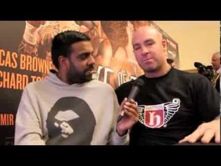 LUCAS 'BIG DADDY' BROWNE TALKS TO KUGAN CASSIUS ABOUT FIGHT WITH RICHARD TOWERS IN HULL.