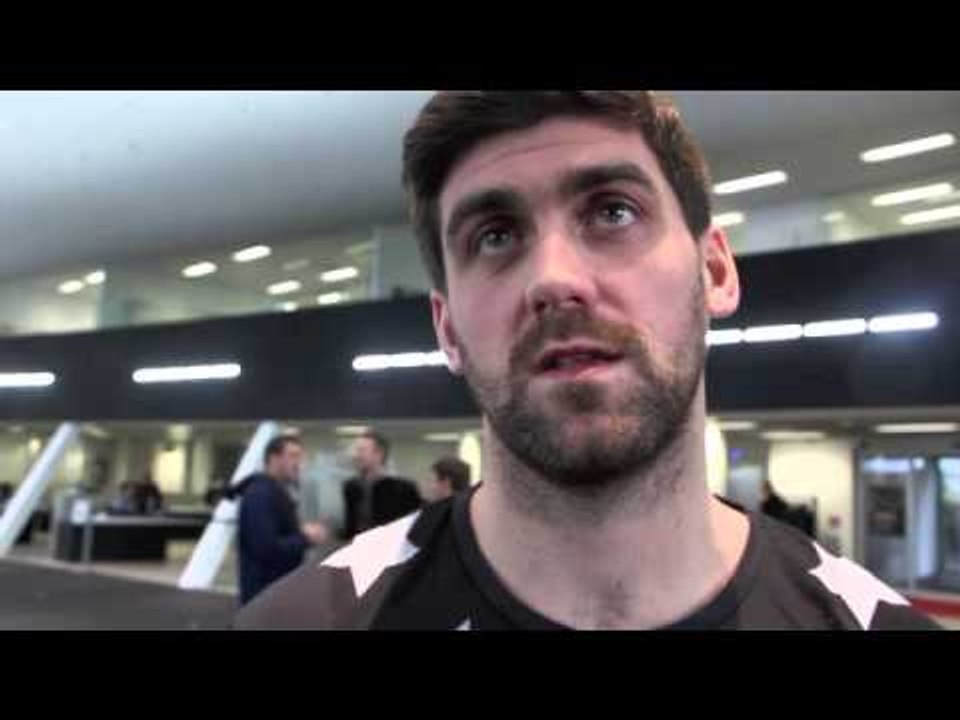 ROCKY FIELDING TALKS TO KUGAN CASSIUS ABOUT DARREN BARKER v FELIX STURM (@ WEIGH-IN STUTTGART)