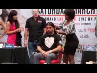 ALFREDO ANGULO CUTS AND DONATES HIS HAIR TO LOCKS OF LOVE CHARITY (FOOTAGE)
