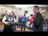 JOEY ABELL MEDIA WORKOUT AHEAD OF FIGHT WITH TYSON FURY AT COPPERBOX (FOOTAGE)