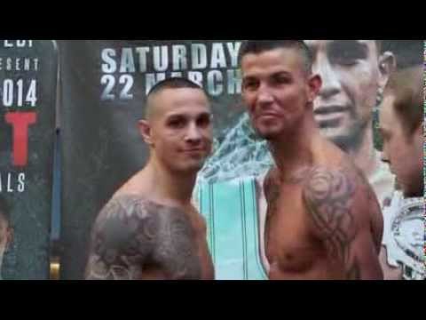 TRAVIS DICKINSON v DANNY McINTOSH - OFFICIAL WEIGH IN / MAXI-NUTRITION KNOCKOUT 1/4 FINAL