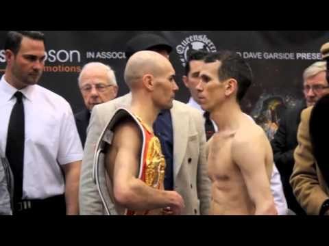 STUART HALL v MARTIN WARD OFFICIAL WEIGH IN & HEAD 2 HEAD FOR iFL TV / CLASH OF THE CLANS