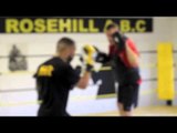 WARREN FENN WORKS OUT ON THE PADS WITH PRO TRAINER IAN BURBEDGE @ ROSEHILL ABC