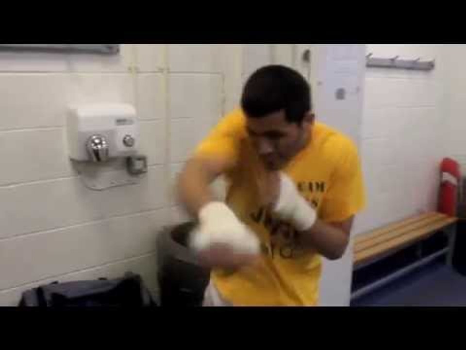 KAS HUSSAIN SHADOW BOXING @ ICE SHEFFIELD AHEAD OF HIS FIGHT WITH MAXI HUGHES