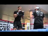 ANTHONY JOSHUA MBE & TONY SIMS PAD WORKOUT @ WESTFIELD / FROCH v GROVES 2