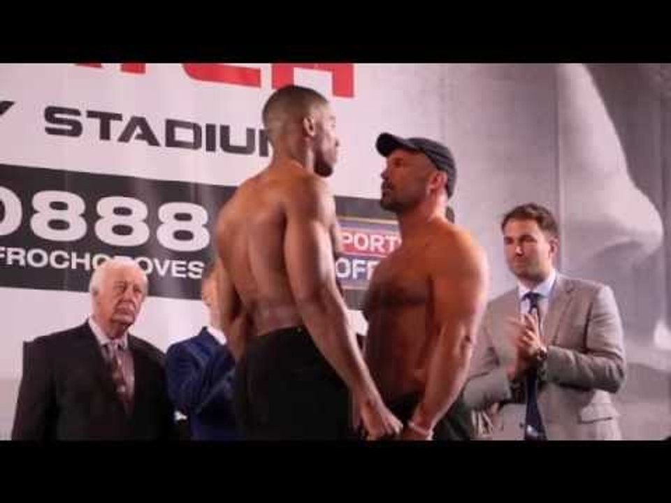 ANTHONY JOSHUA MBE v MATT LEGG - OFFICIAL WEIGH IN @ WEMBLEY / FROCH v GROVES 2