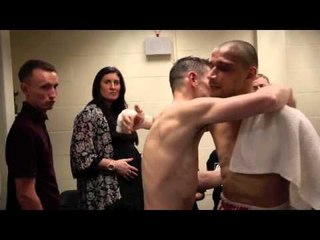 CURTIS WOODHOUSE GOES INTO WILLIE LIMOND DRESSING ROOM TO CONGRATULATE HIM.