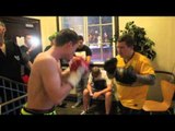RICKY HATTON MBE TAKES ANTHONY UPTON ON PADS BEFORE FIGHT AGAINST AREK MALEK (FOOTAGE)