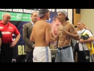 BILLY JOE SAUNDERS v EMANUELE BLANDAMURA - OFFICIAL WEIGH IN (MANCHESTER)