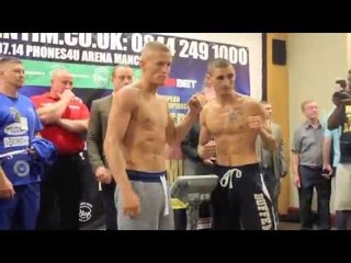 TERRY FLANAGAN v MARTIN GETHIN - OFFICIAL WEIGH IN (MANCHESTER) - FOR THE BRITISH TITLE