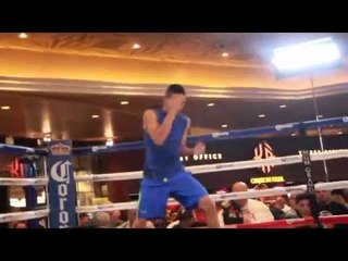 LEO SANTA CRUZ (WBC SUPER BANTAMWEIGHT CHAMPION) SHADOW BOXING @ MGM GRAND / MAYHEM