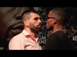 ALFREDO ANGULO v JAMES DE LA ROSA HEAD TO HEAD @ FINAL PRESS CONFERENCE / MAYHEM / SEPT 13 2014