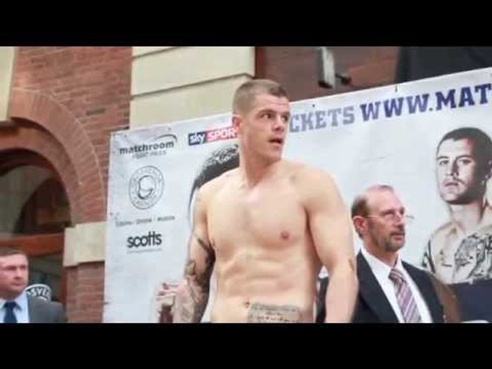 REECE CARTWRIGHT v JAN BALOG - OFFICIAL WEIGH IN FROM LEEDS / BATTLE LINES / 4TH OCT 2014