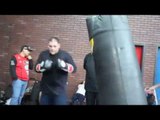 UNBEATEN HEAVWEIGHT ANDY RUIZ JR WORKS THE HEAVYBAG @ THE TOP RANK GYM