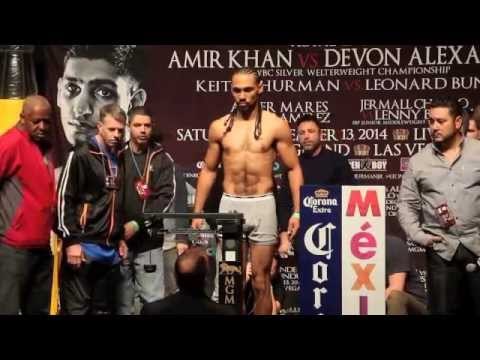 KEITH THURMAN v LEONARD BUNDU - OFFICIAL WEIGH IN FROM MGM GRAND (LAS VEGAS) / ROYAL BATTLE