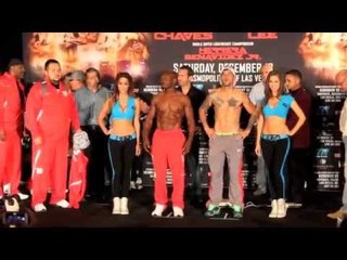 TIMOTHY BRADLEY v DIEGO CHAVES OFFICIAL WEIGH IN & HEAD TO HEAD / TOP RANK TRIPLE HEADER