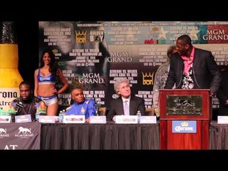 DEONTAY WILDERS HEATED WAR SPEECH TO BERMANE STIVERNE @ MGM PRESS CONFERENCE (EXPLOSIVE)