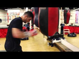 RISING STAR JACK CATTERALL PUNCH BAG WORK OUT AHEAD OF WBO EUROPEAN TITLE CLASH / MERSEY BOYS