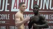 TOM KNIGHT v ERICK OCHIENG - OFFICIAL WEIGH IN VIDEO FROM HULL / DIVIDE & CONQUER