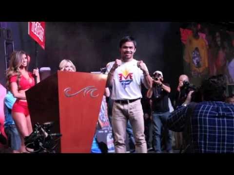 MANNY PACQUIAO GRAND ARRIVAL @ MANDALAY BAY IN FRONT ADORING FANS / MAYWEATHER v PACQUIAO