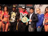 FLOYD MAYWEATHER, MANNY PACQUIAO, FREDDIE ROACH & FLOYD MAYWEATHER SNR @ FINAL PRESS CONFERENCE