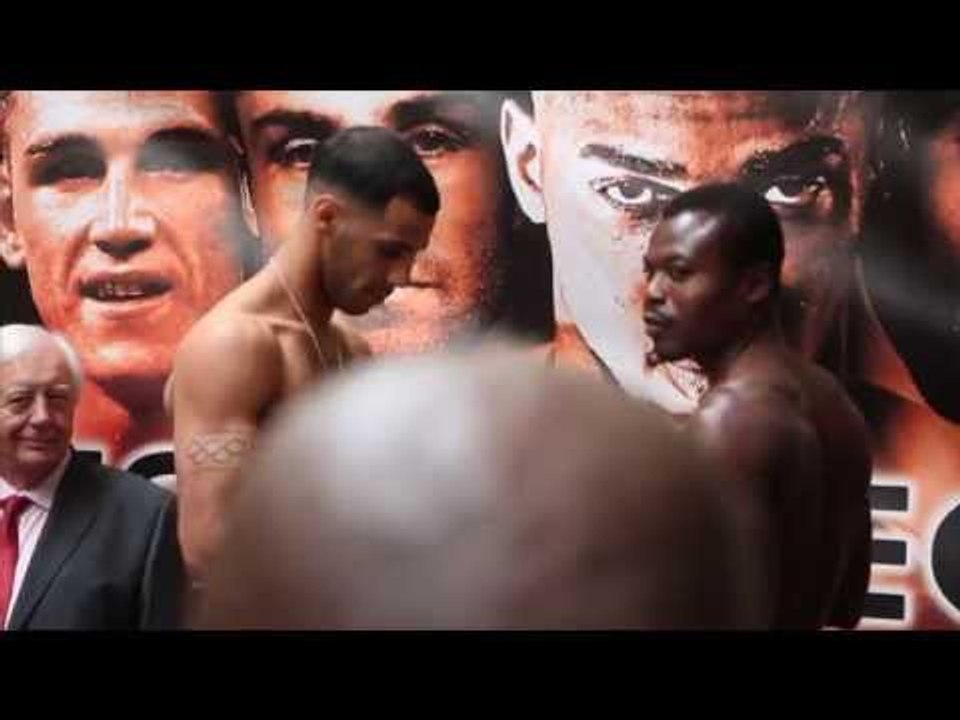 KAL YAFAI v ISAAC QUAYE - OFFICIAL WEIGH IN & FACE OFF (IN BIRMINGHAM) / RESURRECTION