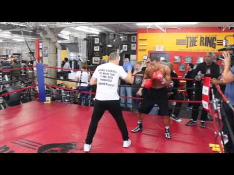 JAMES DEGALE PAD WORKOUT @ THE RING, BOSTON WITH TRAINER JIM McDONNELL