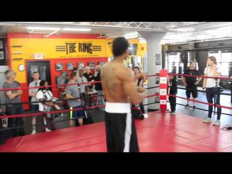 ANDRE DIRRELL TAUNTS JAMES DeGALE TRAINER JIM McDONNELL DURING LIVE TV INTERVIEW