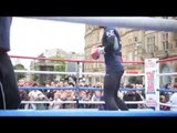 KELL BROOK SHADOW BOXING @ FARGATE (SHEFFIELD) AHEAD OF WORLD TITLE CLASH WITH FRANKIE GAVIN .