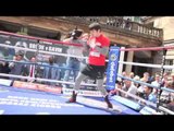 JOHN RYDER SHADOW BOXING @ OPEN WORKOUT IN COVENT GARDEN / RYDER v BLACKWELL / RULE BRITANNIA