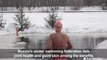 Russian women swim in ice cold waters for health