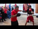 TALENTED DECLAN GERAGHTY WARMS UP ON THE PADS IN DUBLIN WITH FATHER / TRAINER / iFL TV