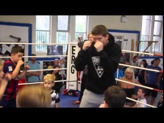 LUKE CAMPBELL TEACHES THE NEXT GENERATION HOW TO SHADOW BOX & PUTS THEM THROUGH A WORKOUT.