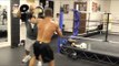 HIGHLY RATED PROSPECT LUCIEN REID WORKS THE PADS WITH TRAINER PETER SIMS (TRAINING FOOTAGE)