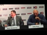 BIG JOHN FURY RANT TO WLADIMIR KLITSCHKO IN PRESS CONFERENCE & TAUNTS HIM OVER SHAVING HIS HEAD.