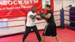 HIGHLY RATED ANTHONY YARDE & TRAINER TUNDE AJAYI WORK OUT ON THE PADS @ THE PEACOCK GYM