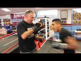 EXPLOSIVE !! CONNOR BENN ON THE PADS WITH JIMMY TIBBS WITH DAD NIGEL BENN WATCHING & LAUGHING