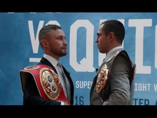 CARL FRAMPTON & SCOTT QUIGG EXCHANGE VERBALS AT FIRST EVER HEAD-TO-HEAD / @ LONDON PRESS CONFERENCE