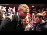 CARL FRAMPTON TAKES TIME OUT FOR THE BELFAST FANS @ PRESS CONFERENCE / FRAMPTON v QUIGG