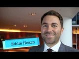 EDDIE HEARN REACTS TO LIVELY & BITTER FRAMPTON v QUIGG LONDON PRESSER & TALKS PAY-PER-VIEW ON DEC 12