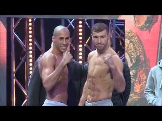 JAMES DeGALE v LUCIAN BUTE - OFFICIAL WEIGH IN & HEAD TO HEAD FOOTAGE FROM QUEBEC, CANADA