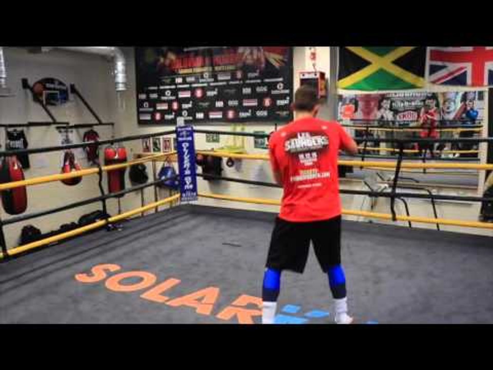 WORLD TITLE CONTENDER BILLY JOE SAUNDERS FULL MEDIA WORKOUT IN MANCHESTER / LEE v SAUNDERS