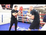 GEORGE GROVES FULL PAD SESSION WITH TRAINER SHANE McGUIGAN @ OPEN MEDIA IN HAMMERSMITH