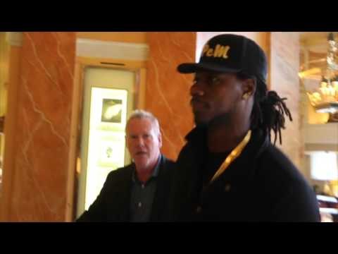IBF HEAVYWEIGHT CHAMPION CHARLES MARTIN & TEAM MARTIN ARRIVE FOR ANTHONY JOSHUA PRESS CONFERENCE
